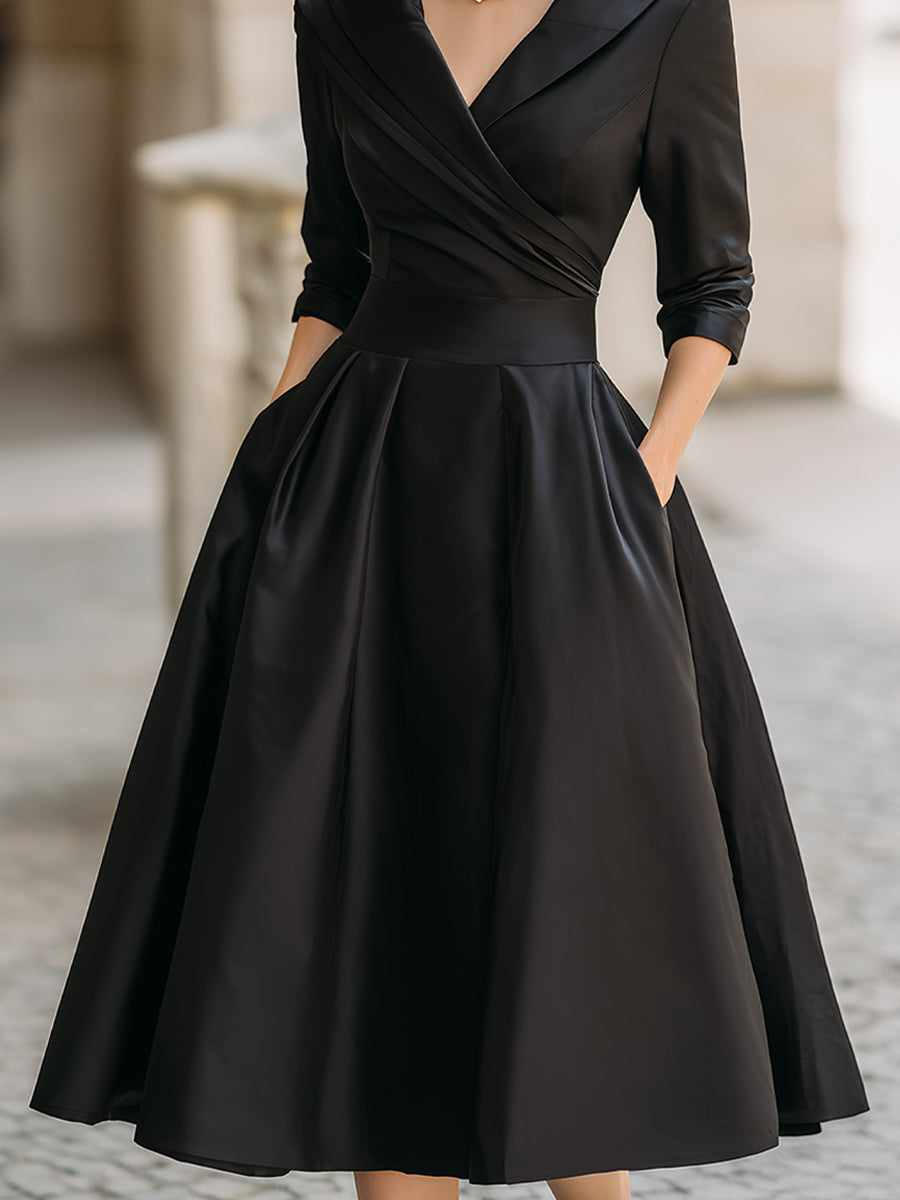 VERENA – ELEGANT BLACK VINTAGE SWING DRESS
