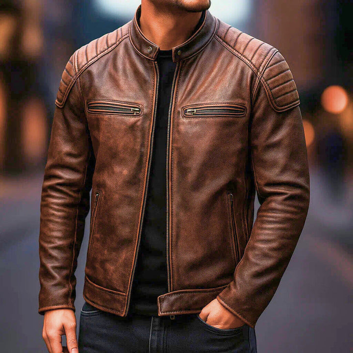 ETHAN – CLASSIC MOTORSTYLE FAUX LEATHER JACKET
