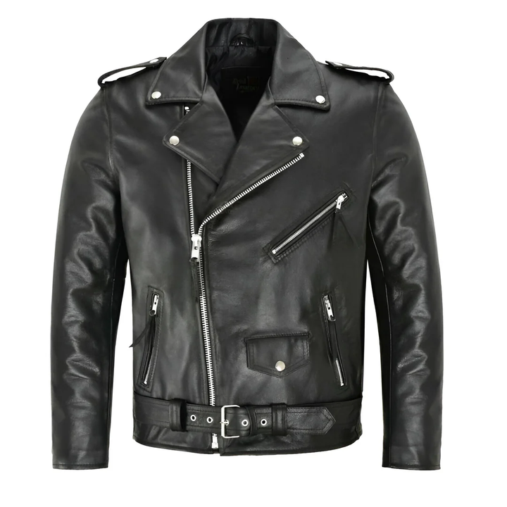 RYDER – CLASSIC BLACK LEATHER BIKER JACKET