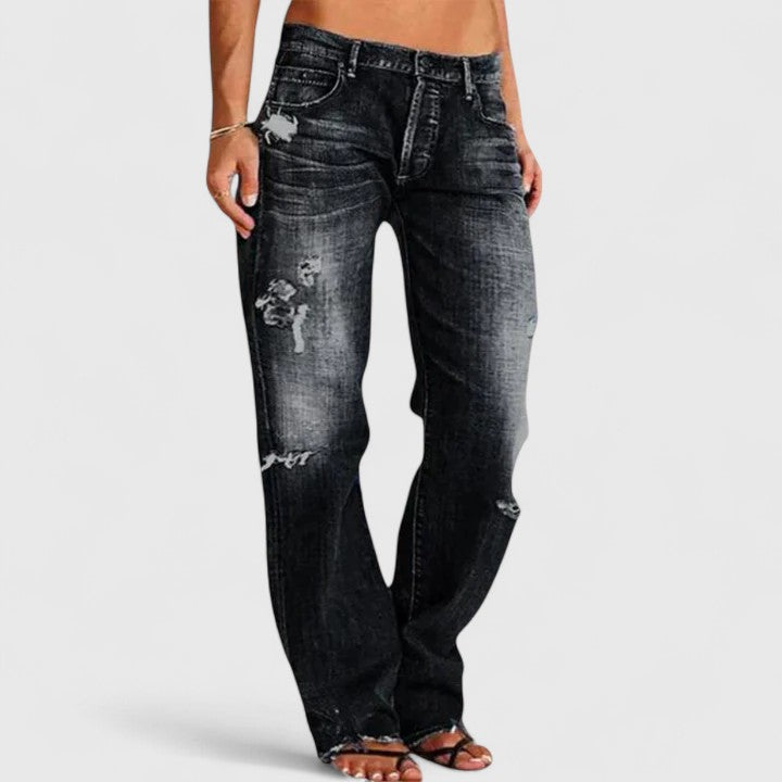 DAKOTA – VINTAGE VIBE DISTRESSED BOOTCUT JEANS