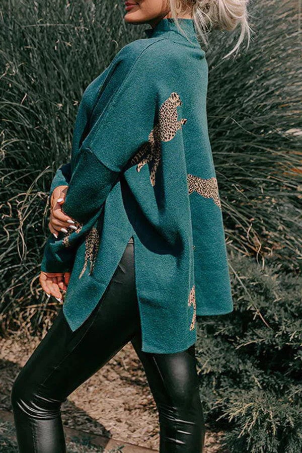 VIDA – CASUAL VINTAGE TIGER & LEOPARD PRINT TOP