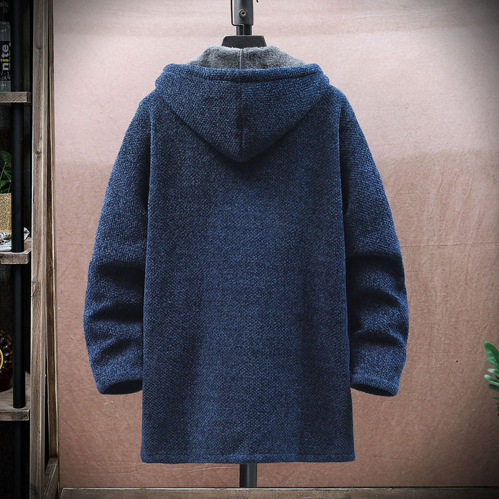 MICHAEL – LONG HOODED TEXTURED COAT