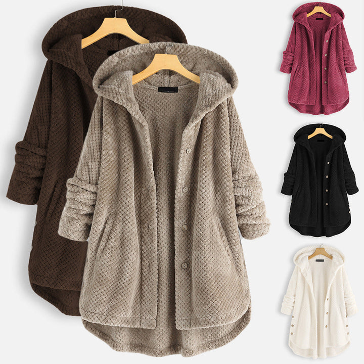 MIRA – COZY HOODED BUTTON JACKET