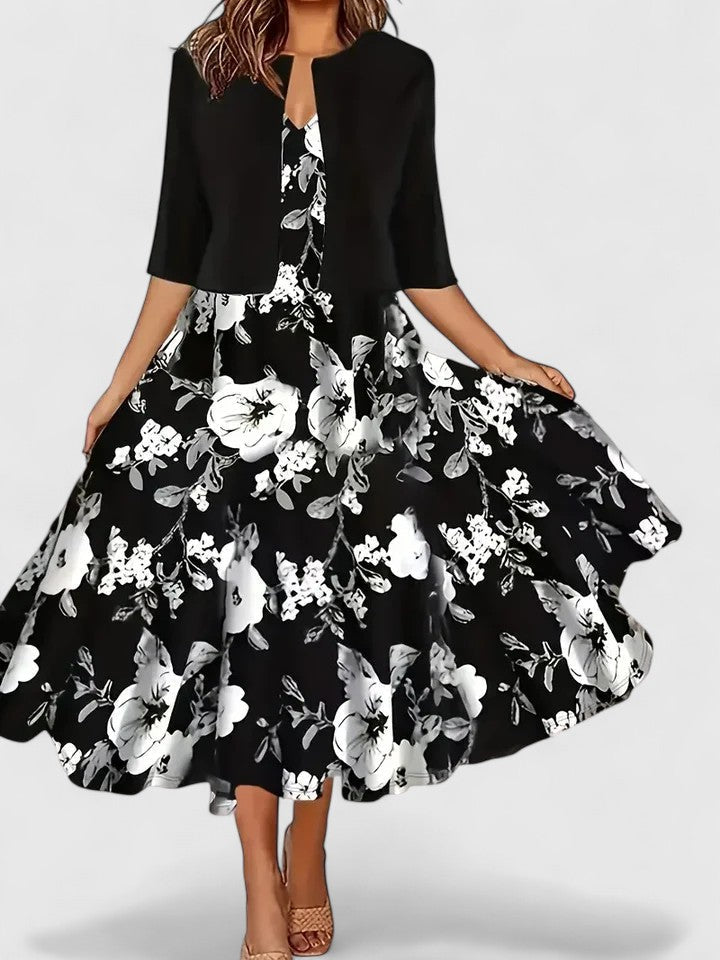 AURORA – BLOSSOM ELEGANCE MIDI DRESS