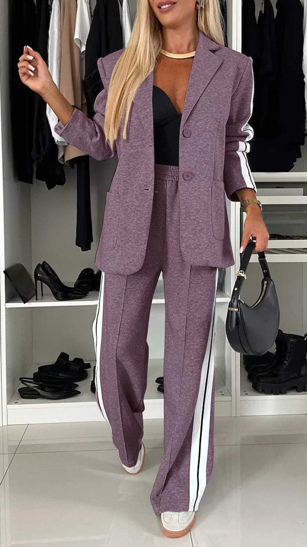 BRIELLE – SPORT LUXE BLAZER & JOGGER SET