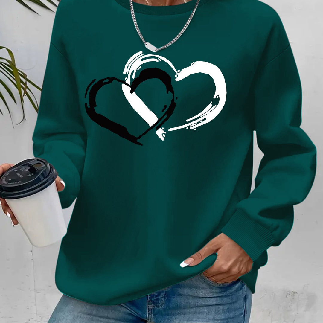 ZOEY – DOUBLE HEART GRAPHIC SWEATSHIRT