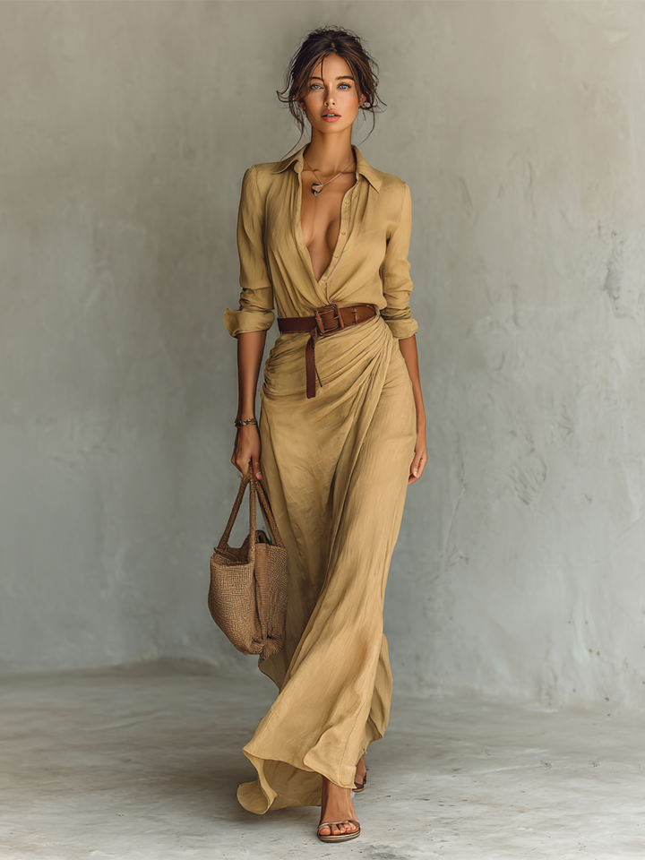 SCARLETT – ELEGANT DRAPE MAXI DRESS