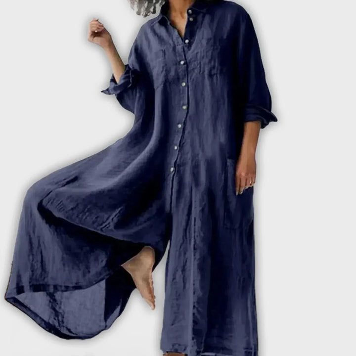CECILIA – RELAXED BUTTON-DOWN MAXI DRESS